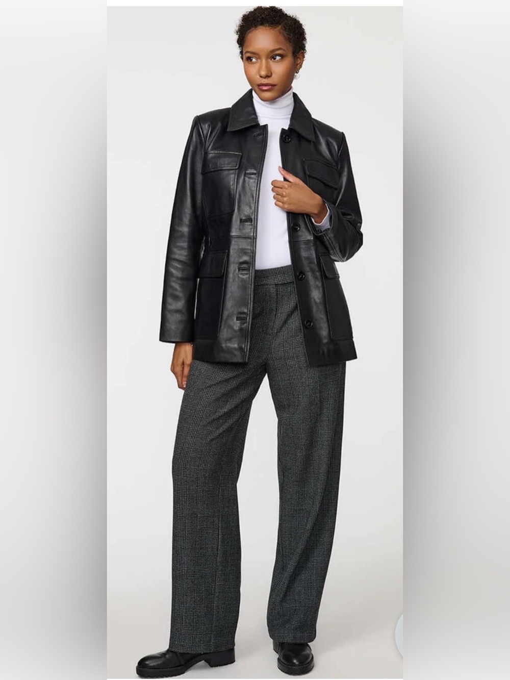 Isaac Mizrahi Men's Black Leather Jacket with Pink Lining
